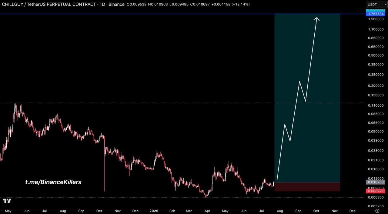 CHILLGUYUSDT LONG signal screenshot by Binance Killers Vip Channel