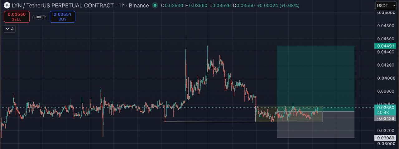 LYNUSDT LONG signal screenshot by Blockchain Usa Official ( Binance ) 🐋