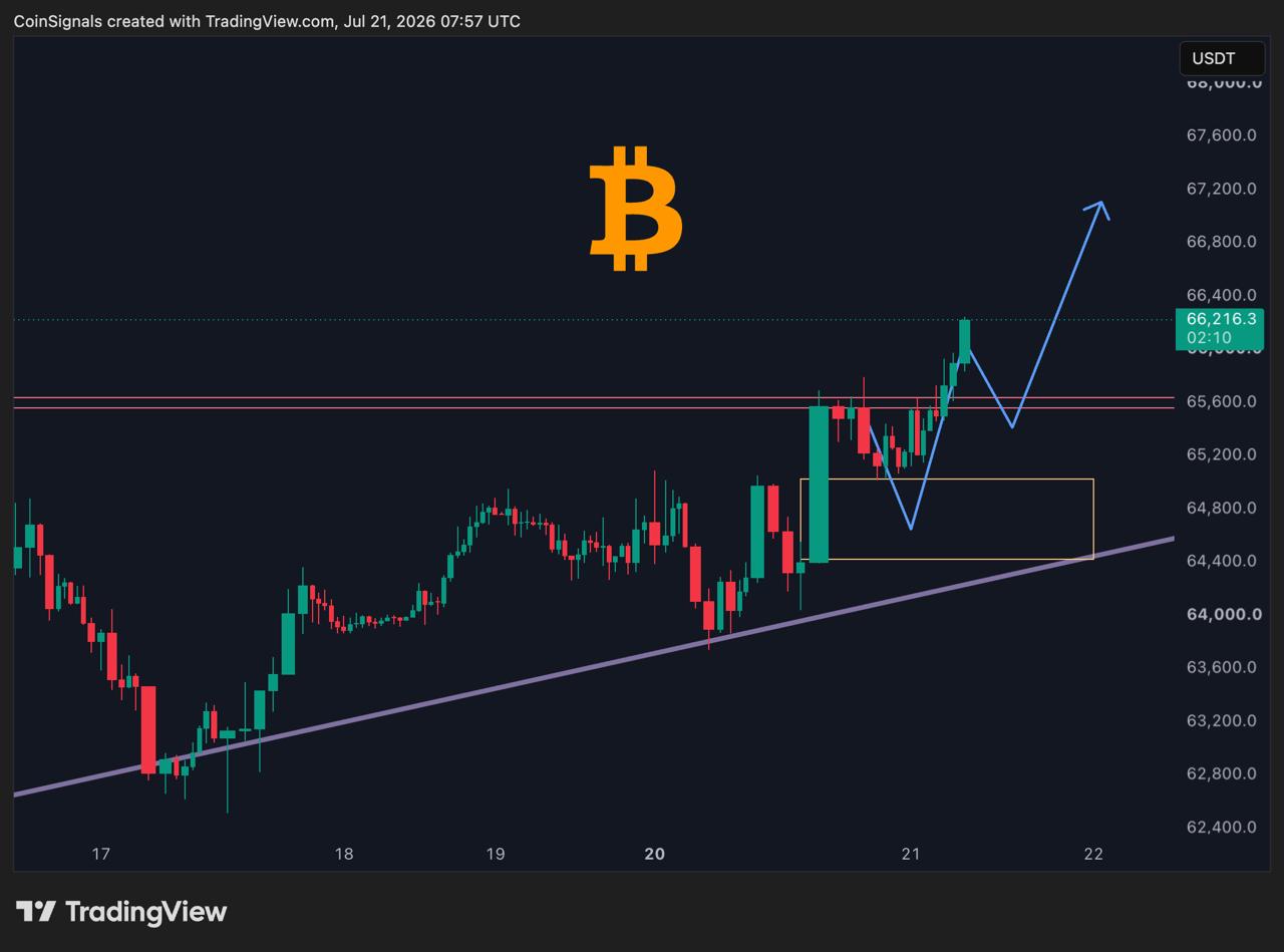 BTCUSDT LONG signal screenshot by Coin Signals