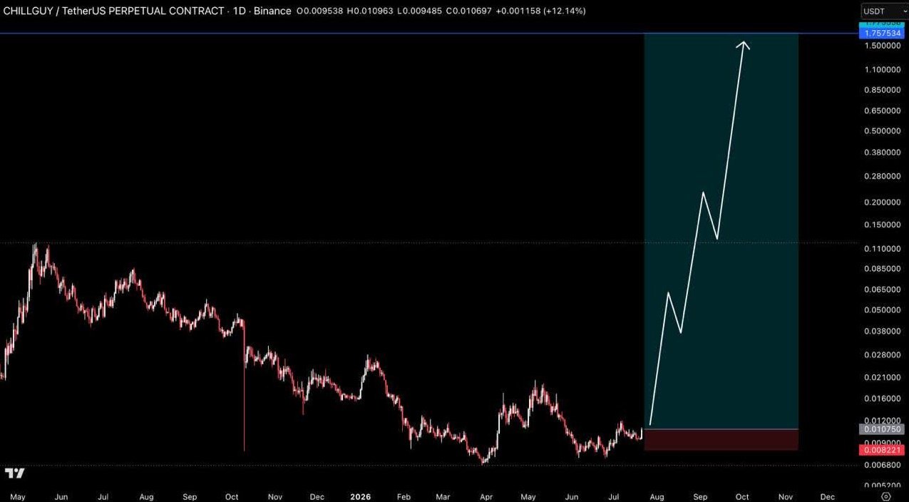 CHILLGUYUSDT LONG signal screenshot by Crypto Pirates Channel ®️