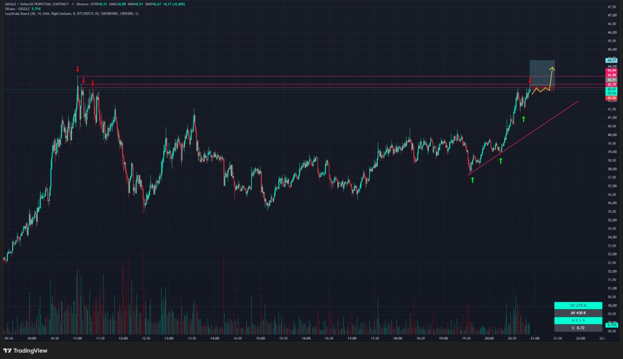GIGGLEUSDT LONG signal screenshot by Trader signals RU