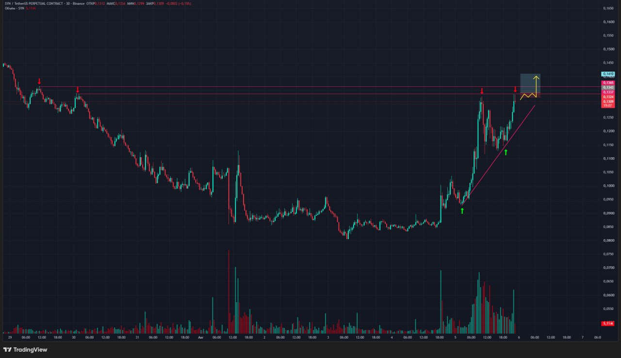 SYNUSDT LONG signal screenshot by Trader signals RU