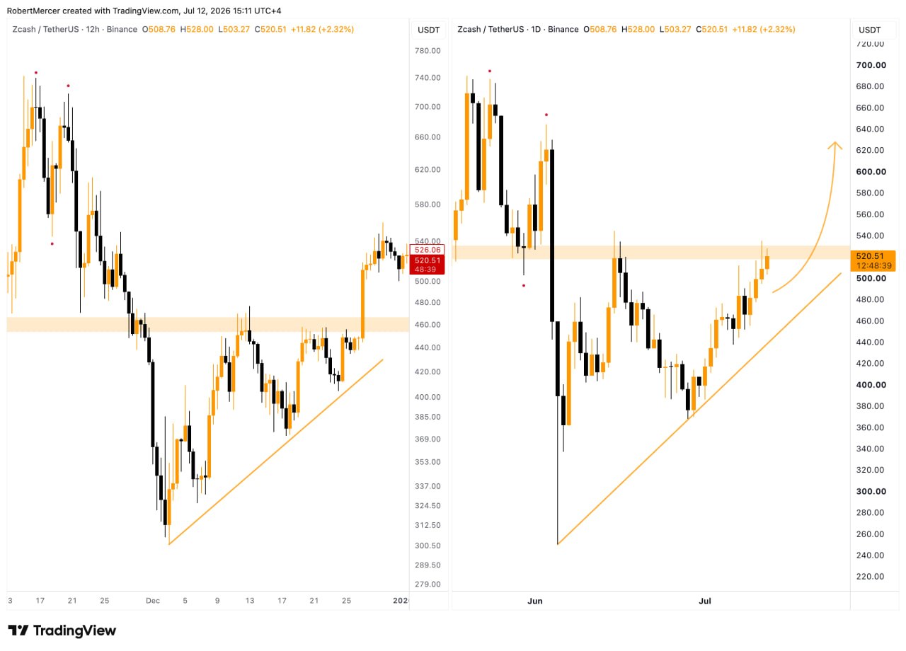 ZECUSDT LONG signal screenshot by Klondike (Crypto Rush) ⚠️