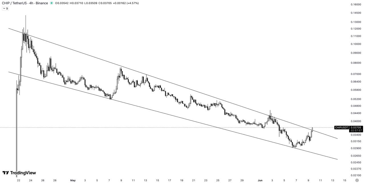 CHIPUSDT LONG signal screenshot by The Crypto Express
