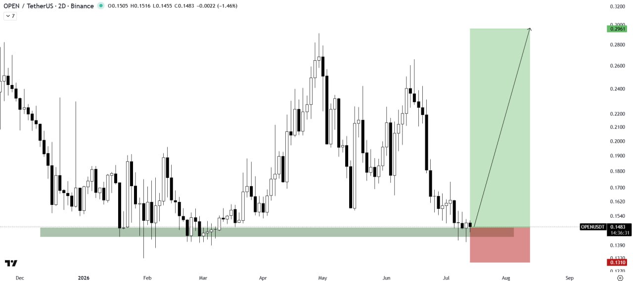 OPENUSDT LONG signal screenshot by The Crypto Express