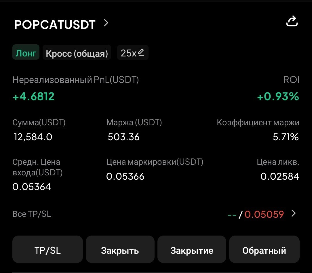 POPCATUSDT LONG signal screenshot by CryptoX | ProTrading