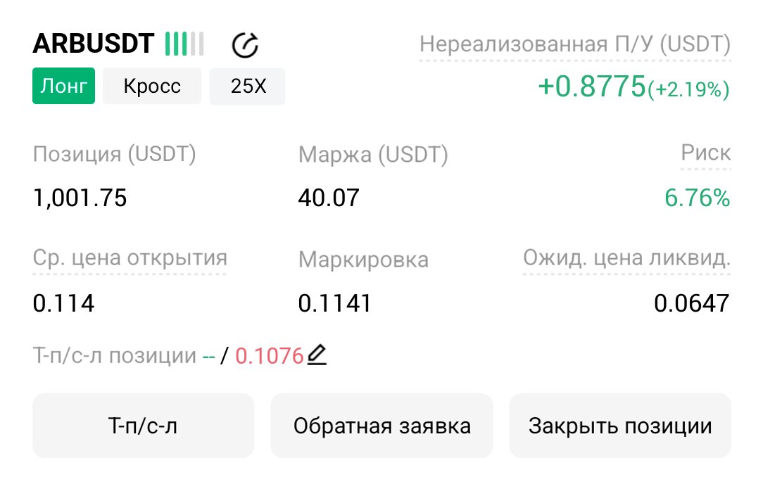 ARBUSDT LONG signal screenshot by Трейдинг Сигналы