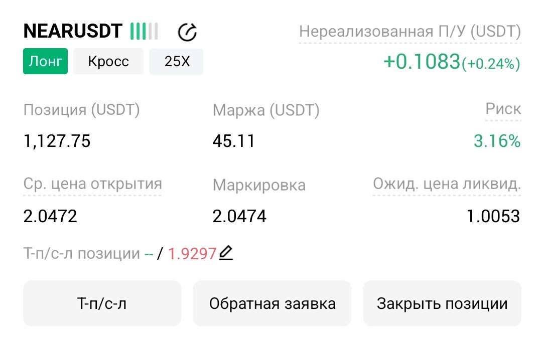 NEARUSDT LONG signal screenshot by Трейдинг Сигналы