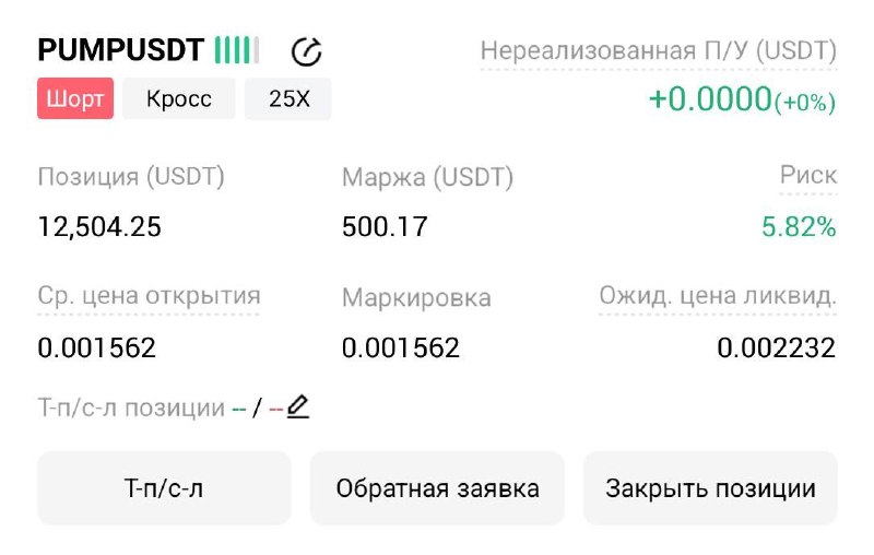 PUMPUSDT SHORT signal screenshot by Трейдинг Сигналы