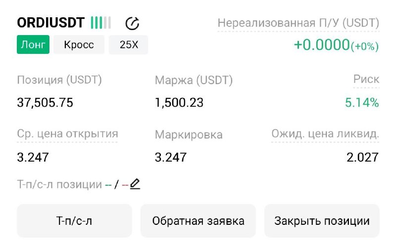 ORDIUSDT LONG signal screenshot by Трейдинг Сигналы