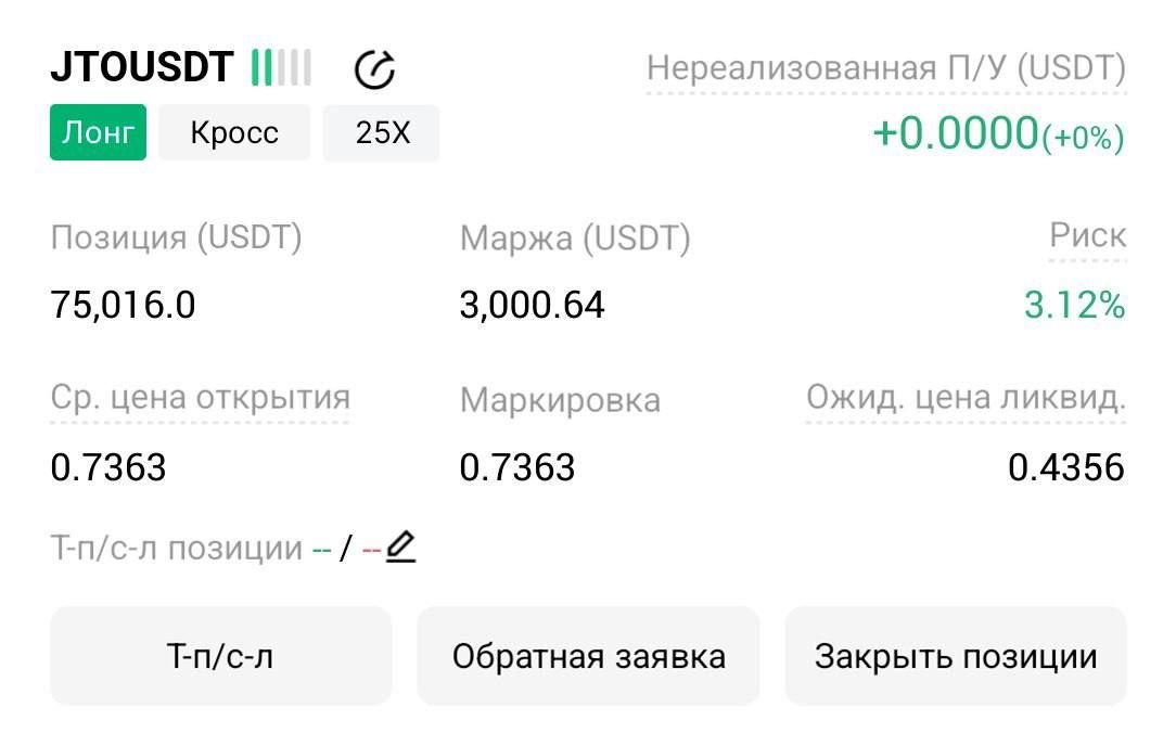 JTOUSDT LONG signal screenshot by Трейдинг Сигналы