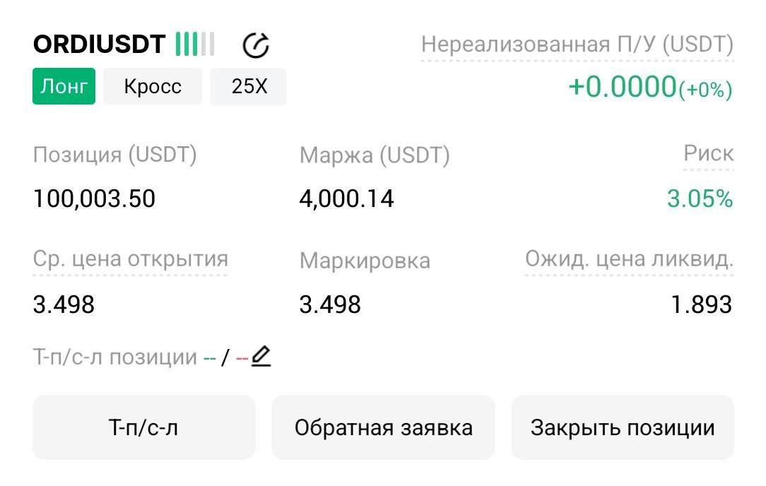 ORDIUSDT LONG signal screenshot by Трейдинг Сигналы