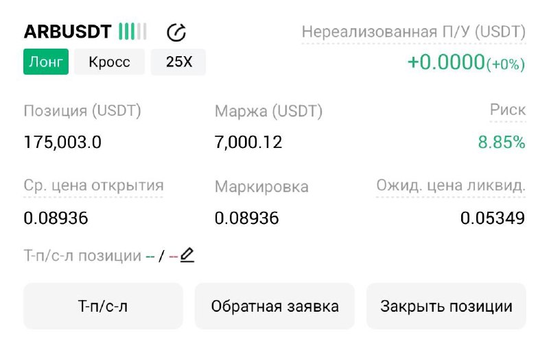 ARBUSDT LONG signal screenshot by Трейдинг Сигналы