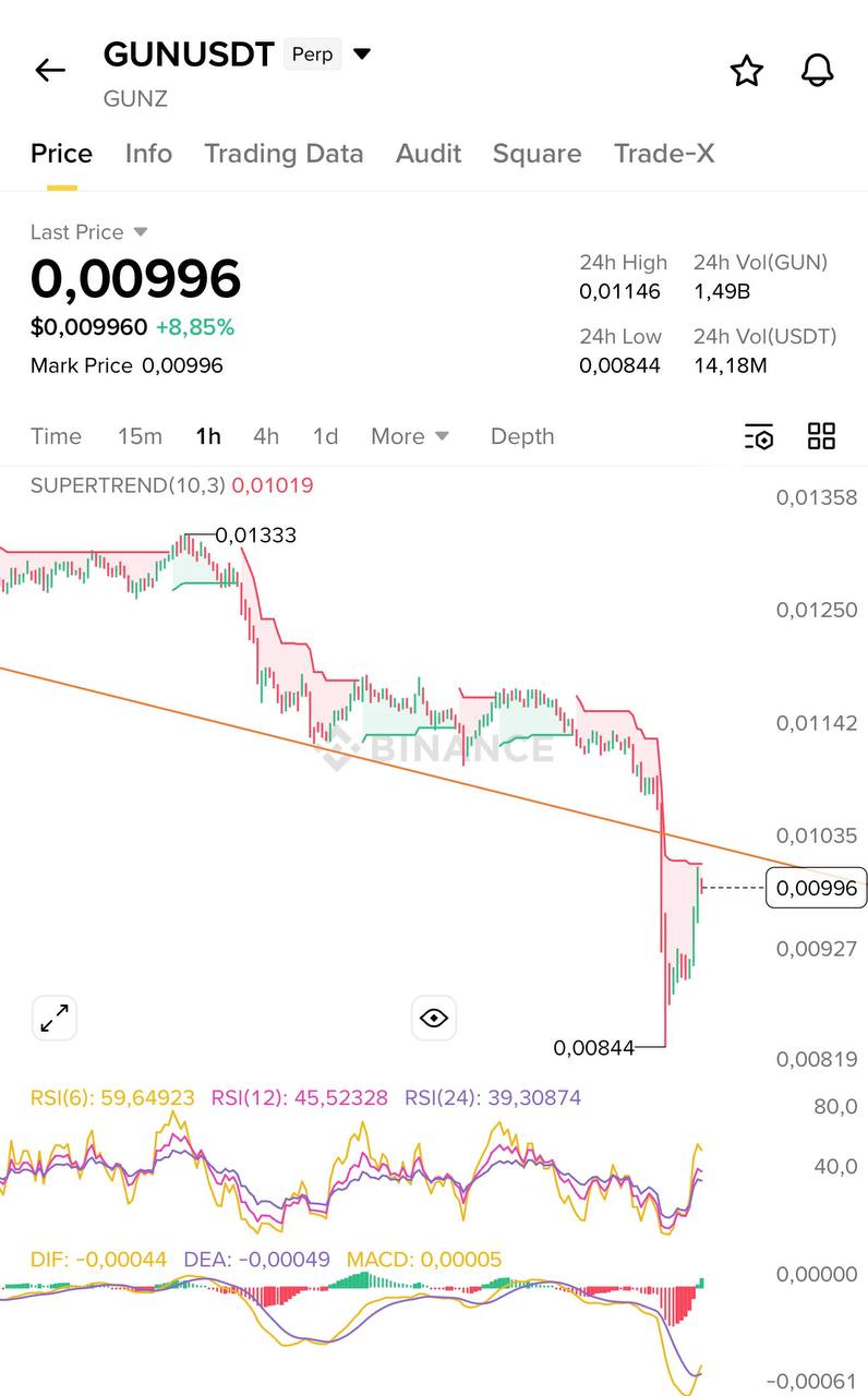 GUNUSDT LONG signal screenshot by Blockchain Usa Official ( Binance ) 🐋