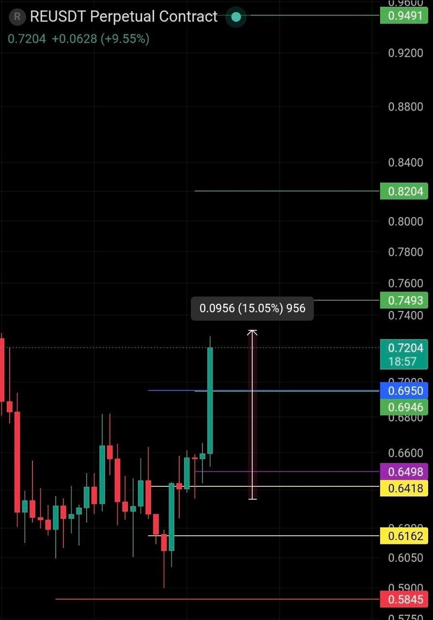 REUSDT LONG signal screenshot by Binance Spot & FutuRes Signals 🐋