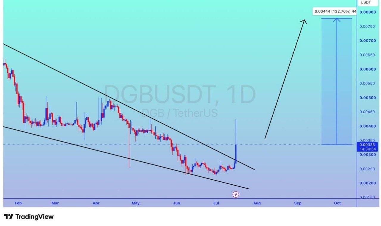 DGBUSDT LONG signal screenshot by Binance Spot & FutuRes Signals 🐋