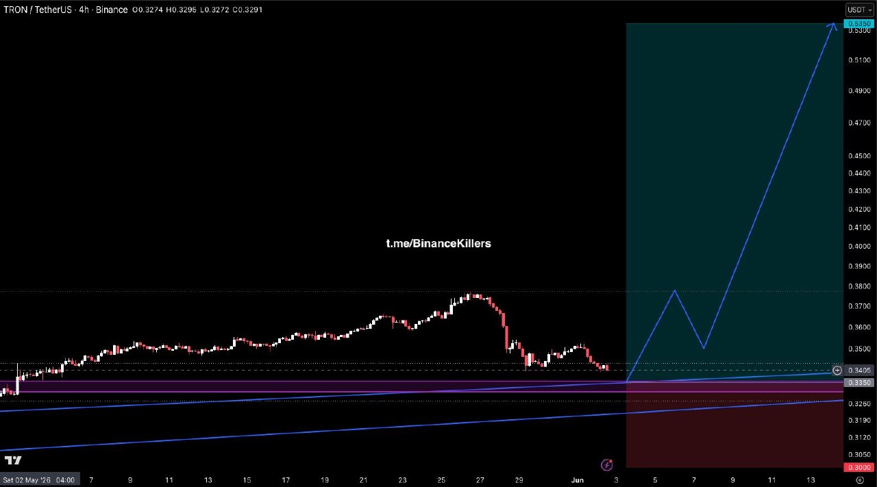 TRXUSDT LONG signal screenshot by Binance Killers Vip Channel