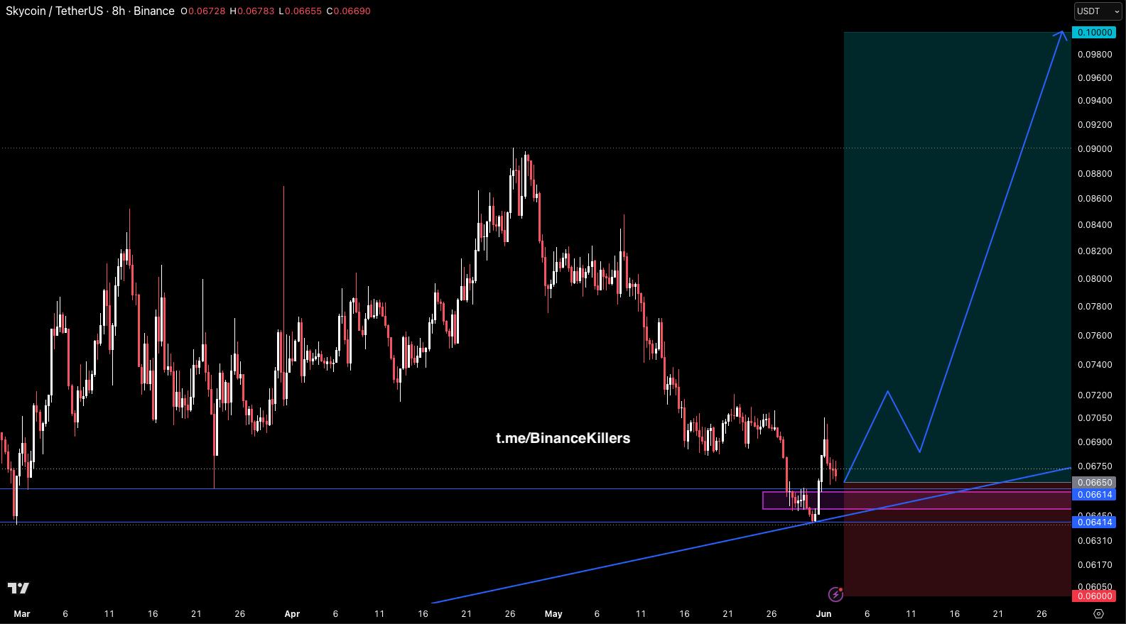 SKYUSDT LONG signal screenshot by Binance Killers Vip Channel