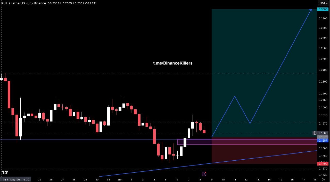 KITEUSDT LONG signal screenshot by Binance Killers Vip Channel