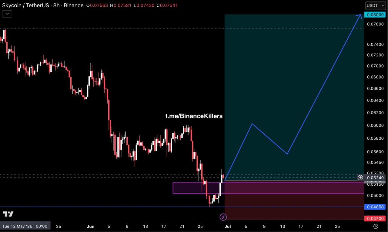 SKYUSDT LONG signal screenshot by Binance Killers Vip Channel