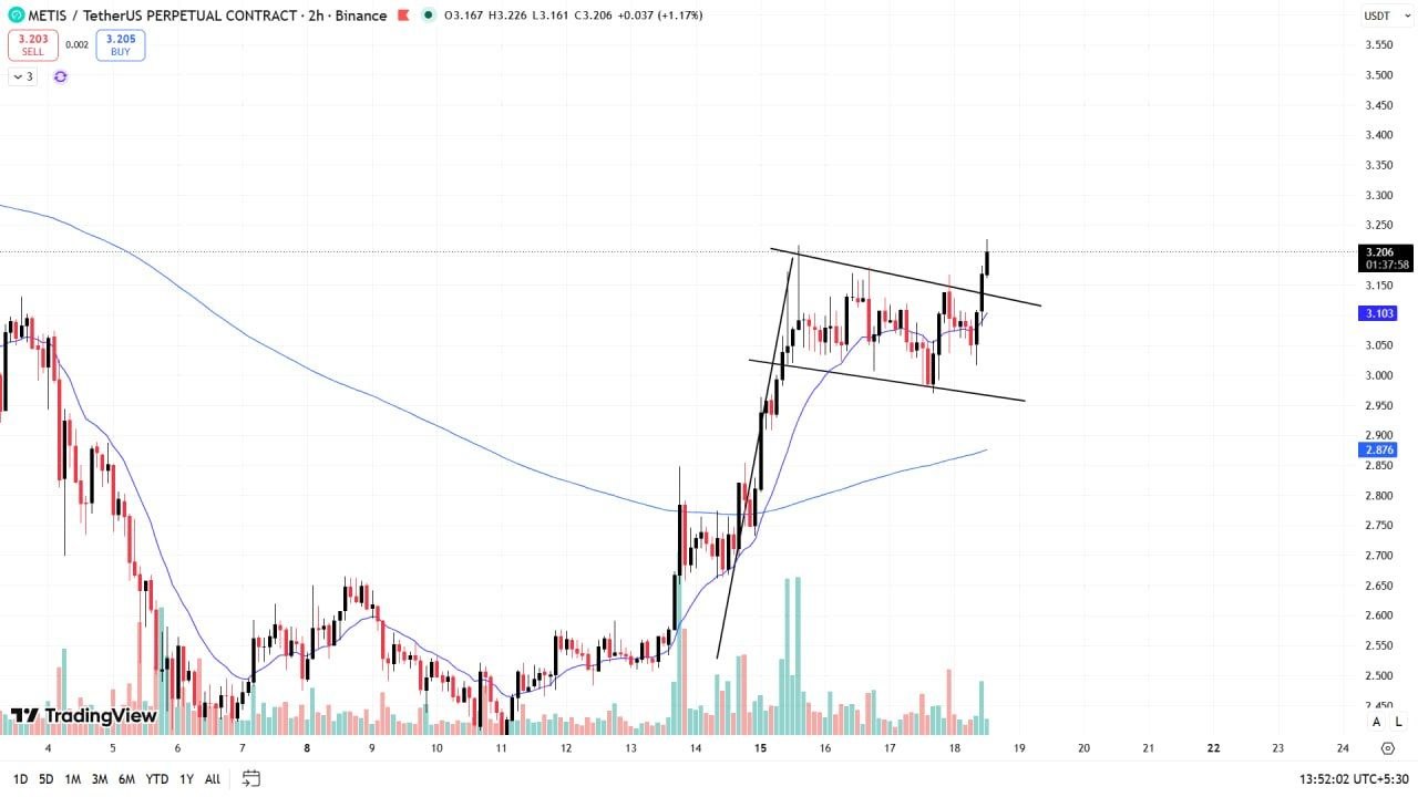 METISUSDT LONG signal screenshot by Wall Street Queen Official