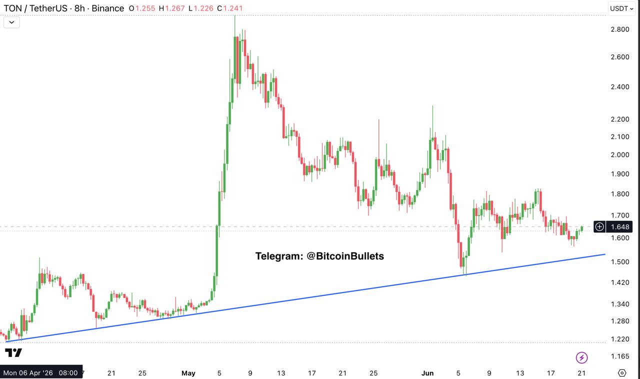 TONUSDT LONG signal screenshot by Bitcoin Bullets®