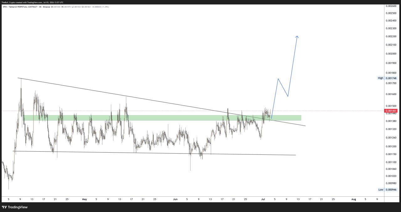XPINUSDT LONG signal screenshot by The Bull