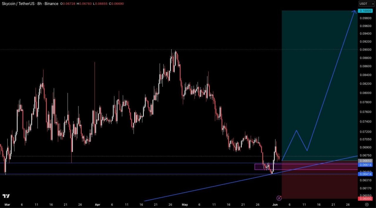 SKYUSDT LONG signal screenshot by Crypto Pirates Channel ®️