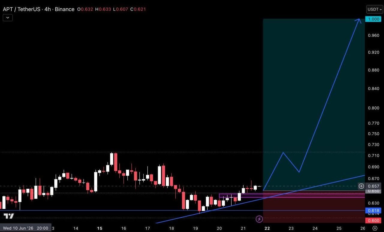 APTUSDT LONG signal screenshot by Crypto Pirates Channel ®️