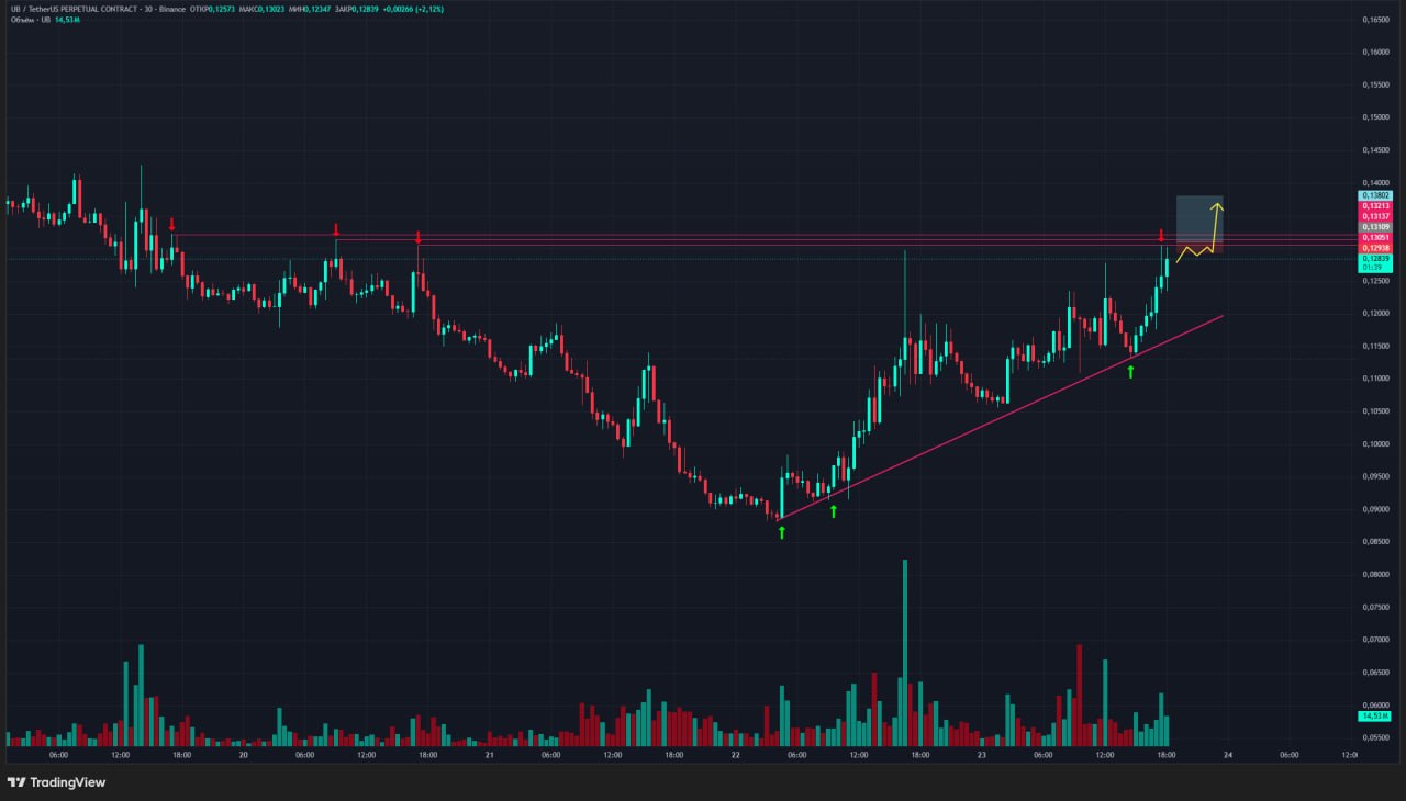 UBUSDT LONG signal screenshot by Trader signals RU
