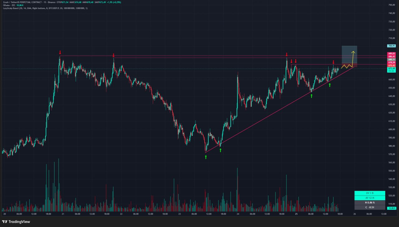 ZECUSDT LONG signal screenshot by Trader signals RU
