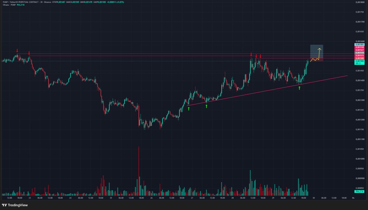 PUMPUSDT LONG signal screenshot by Trader signals RU