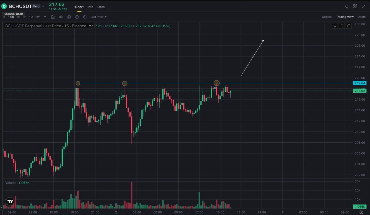 BCHUSDT LONG signal screenshot by Trader signals RU