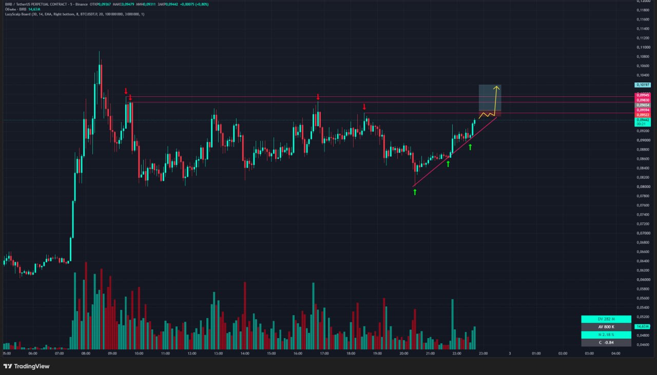BIRBUSDT LONG signal screenshot by Trader signals RU
