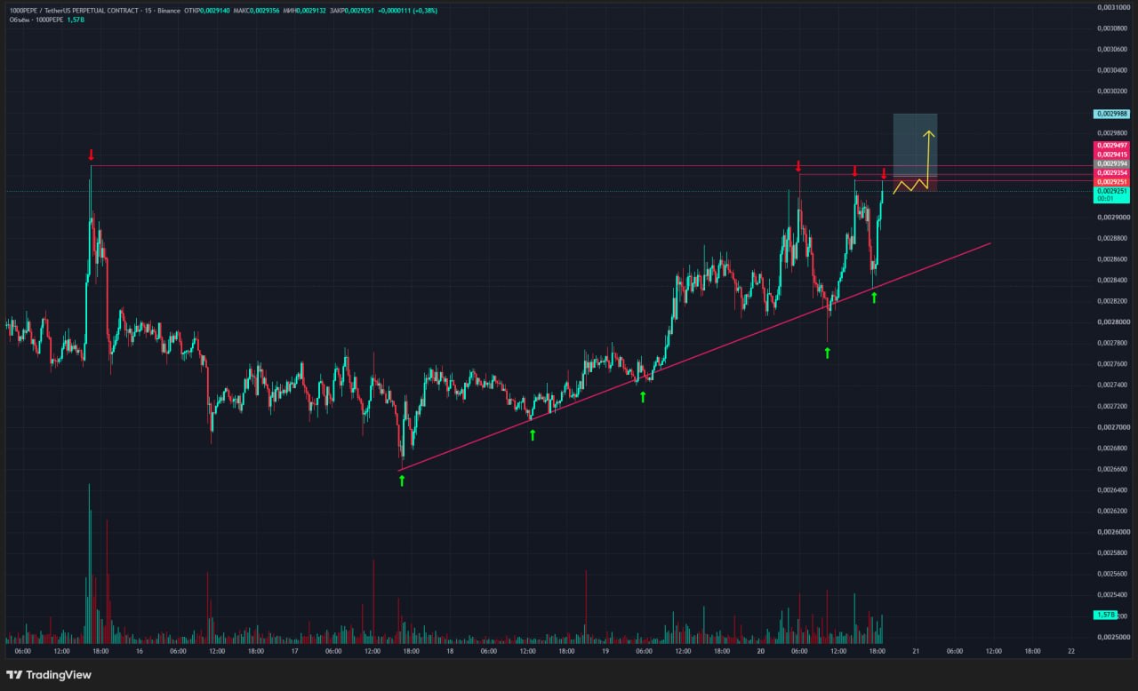 1000PEPEUSDT LONG signal screenshot by Trader signals RU