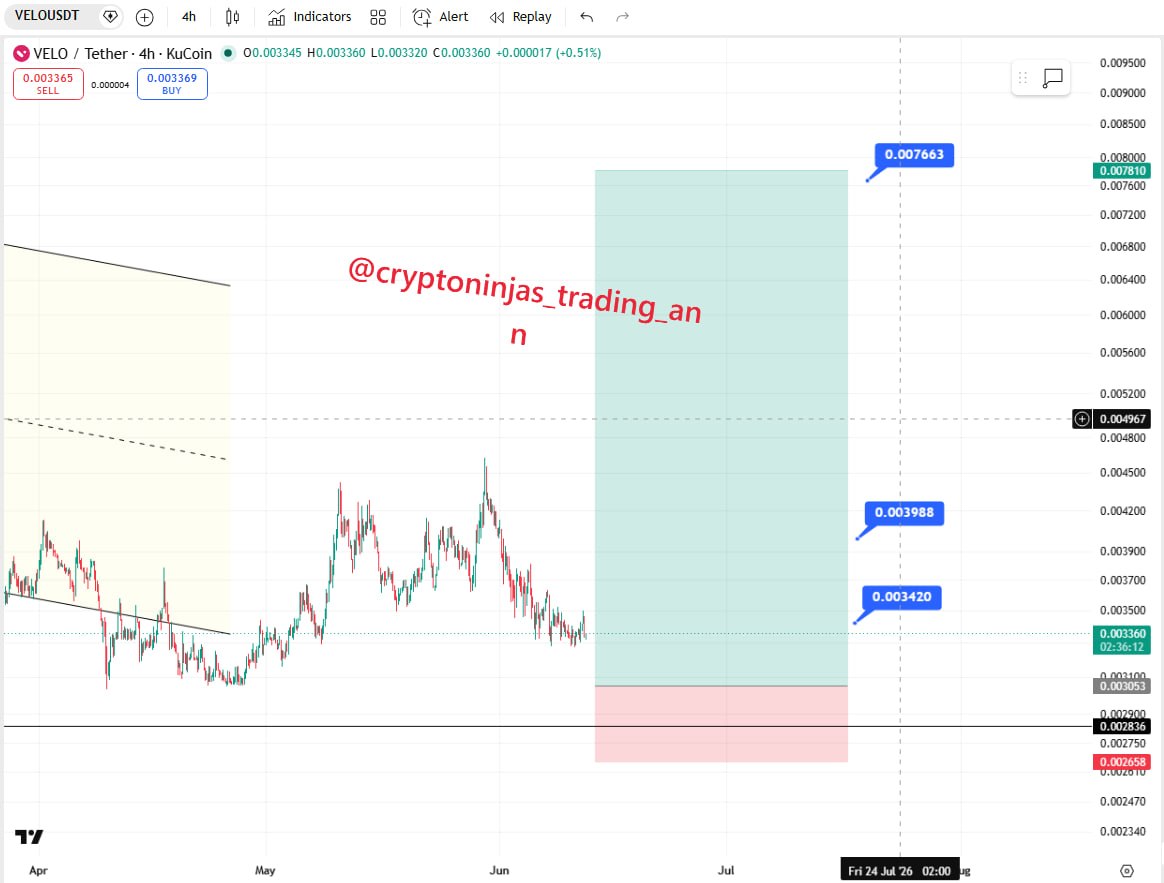 VELOUSDT LONG signal screenshot by Crypto Ninjas Trading 🥷🏿