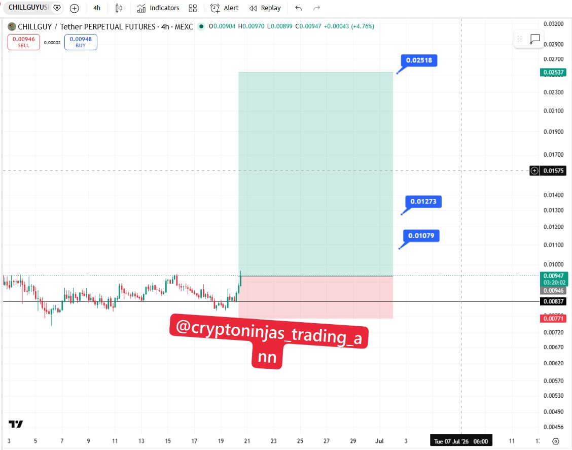 CHILLGUYUSDT LONG signal screenshot by Crypto Ninjas Trading 🥷🏿
