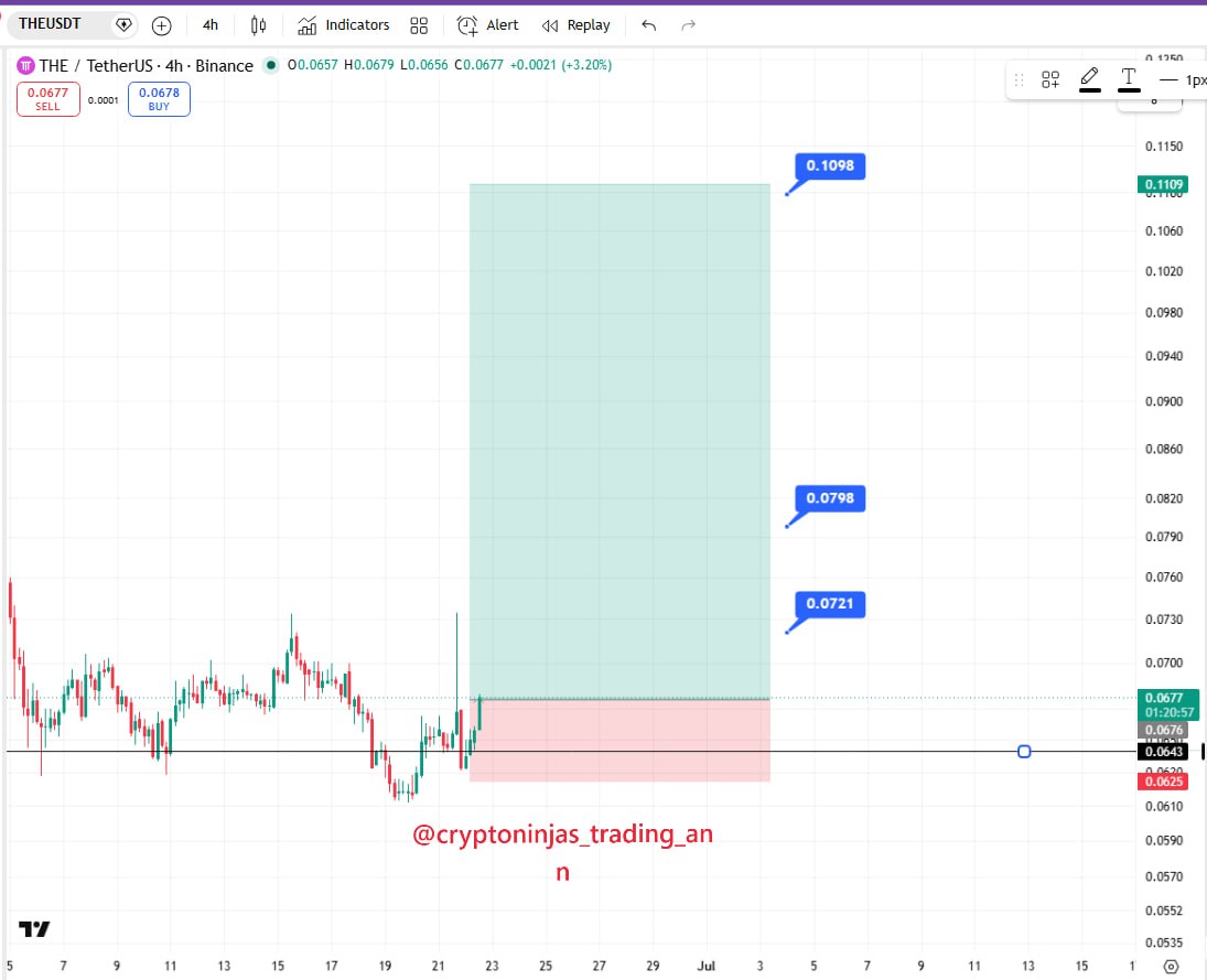 THEUSDT LONG signal screenshot by Crypto Ninjas Trading 🥷🏿
