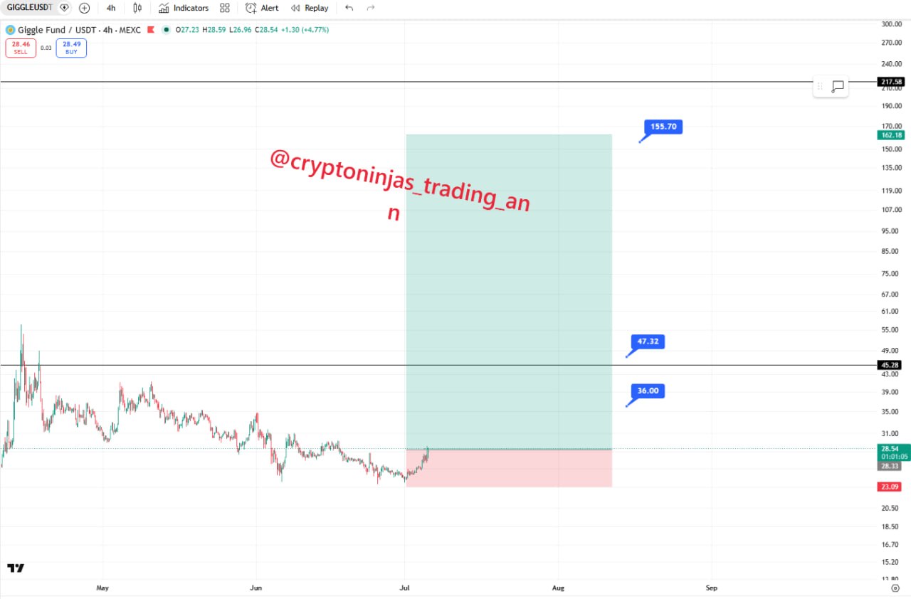 GIGGLEUSDT LONG signal screenshot by Crypto Ninjas Trading 🥷🏿