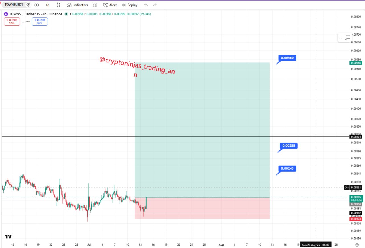 TOWNSUSDT LONG signal screenshot by Crypto Ninjas Trading 🥷🏿