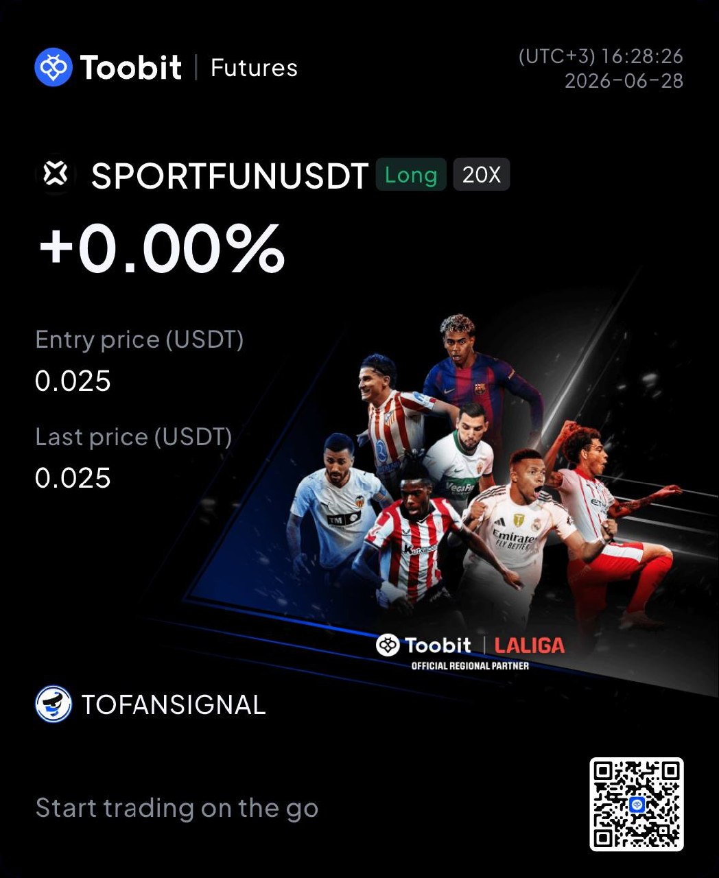 SPORTFUNUSDT LONG signal screenshot by Tofan Trade | سیگنال کریپتو