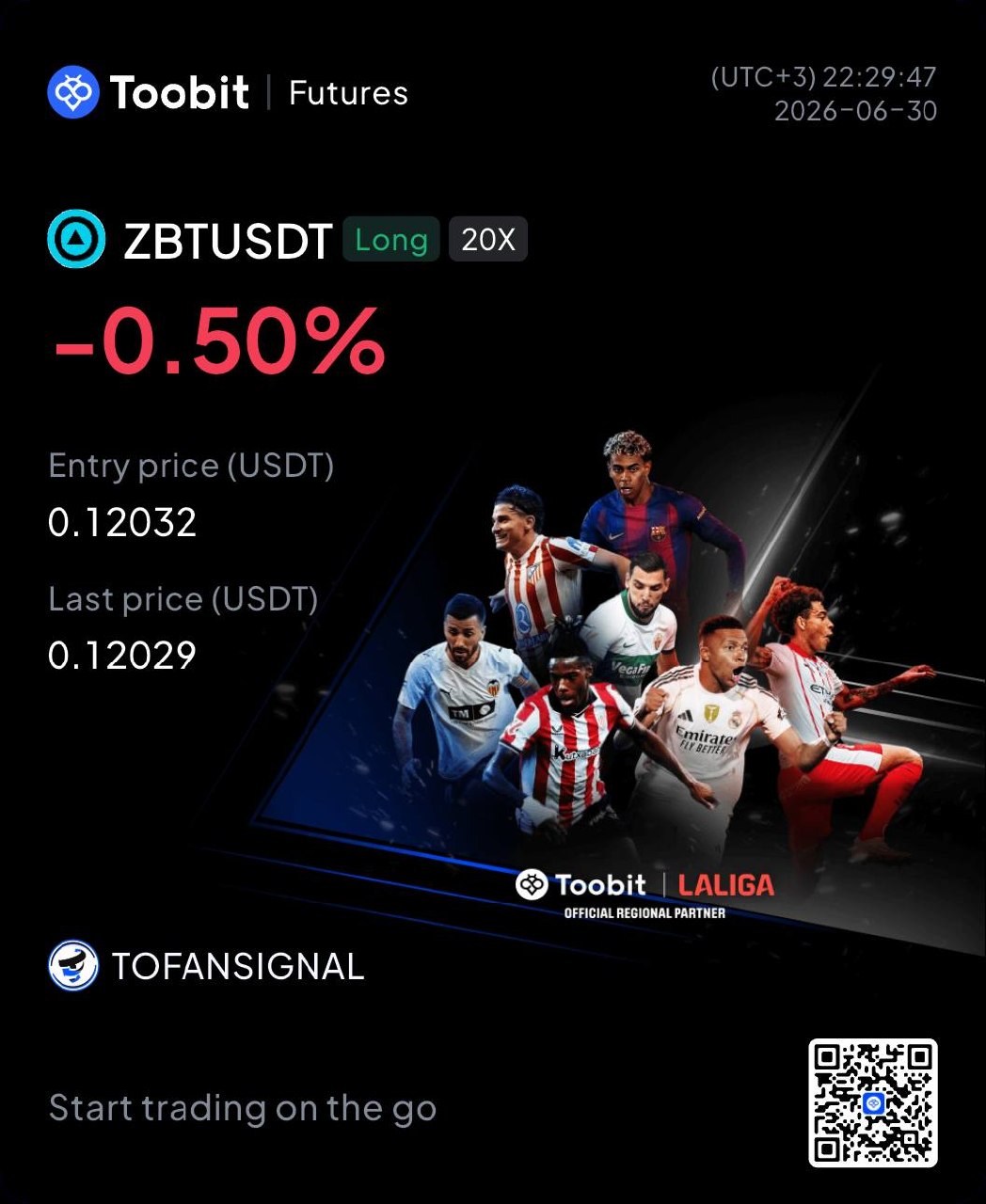 ZBTUSDT LONG signal screenshot by Tofan Trade | سیگنال کریپتو