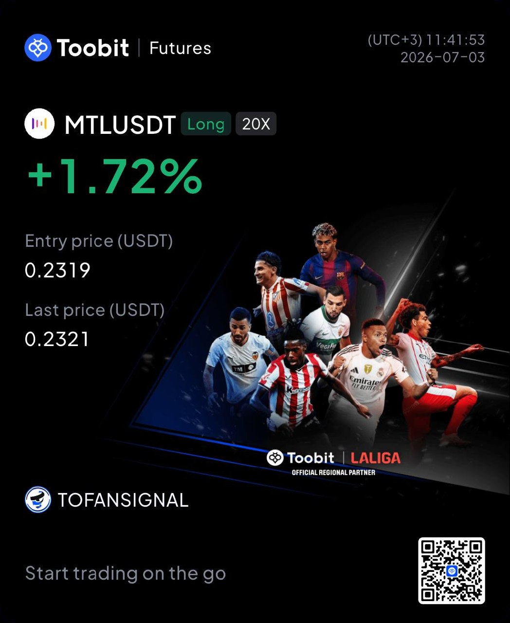 MTLUSDT LONG signal screenshot by Tofan Trade | سیگنال کریپتو