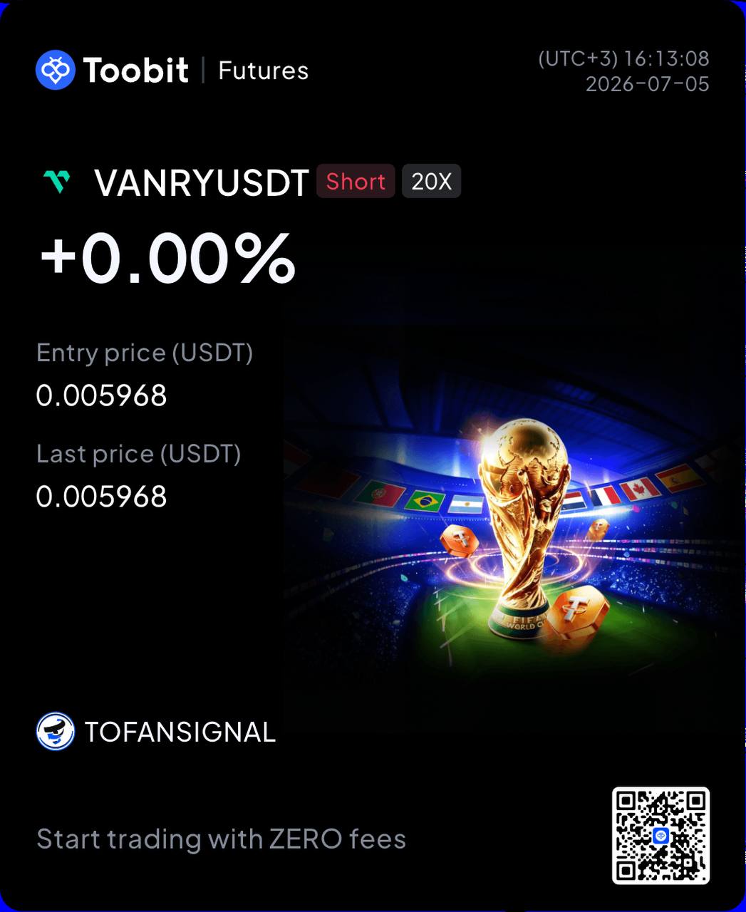 VANRYUSDT SHORT signal screenshot by Tofan Trade | سیگنال کریپتو