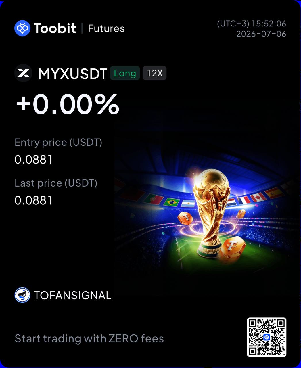 MYXUSDT LONG signal screenshot by Tofan Trade | سیگنال کریپتو