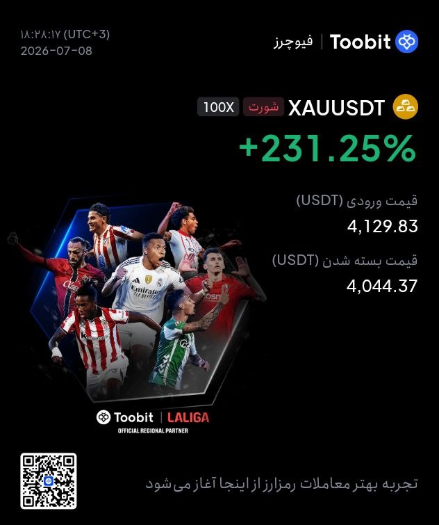XAUUSDT LONG signal screenshot by Tofan Trade | سیگنال کریپتو