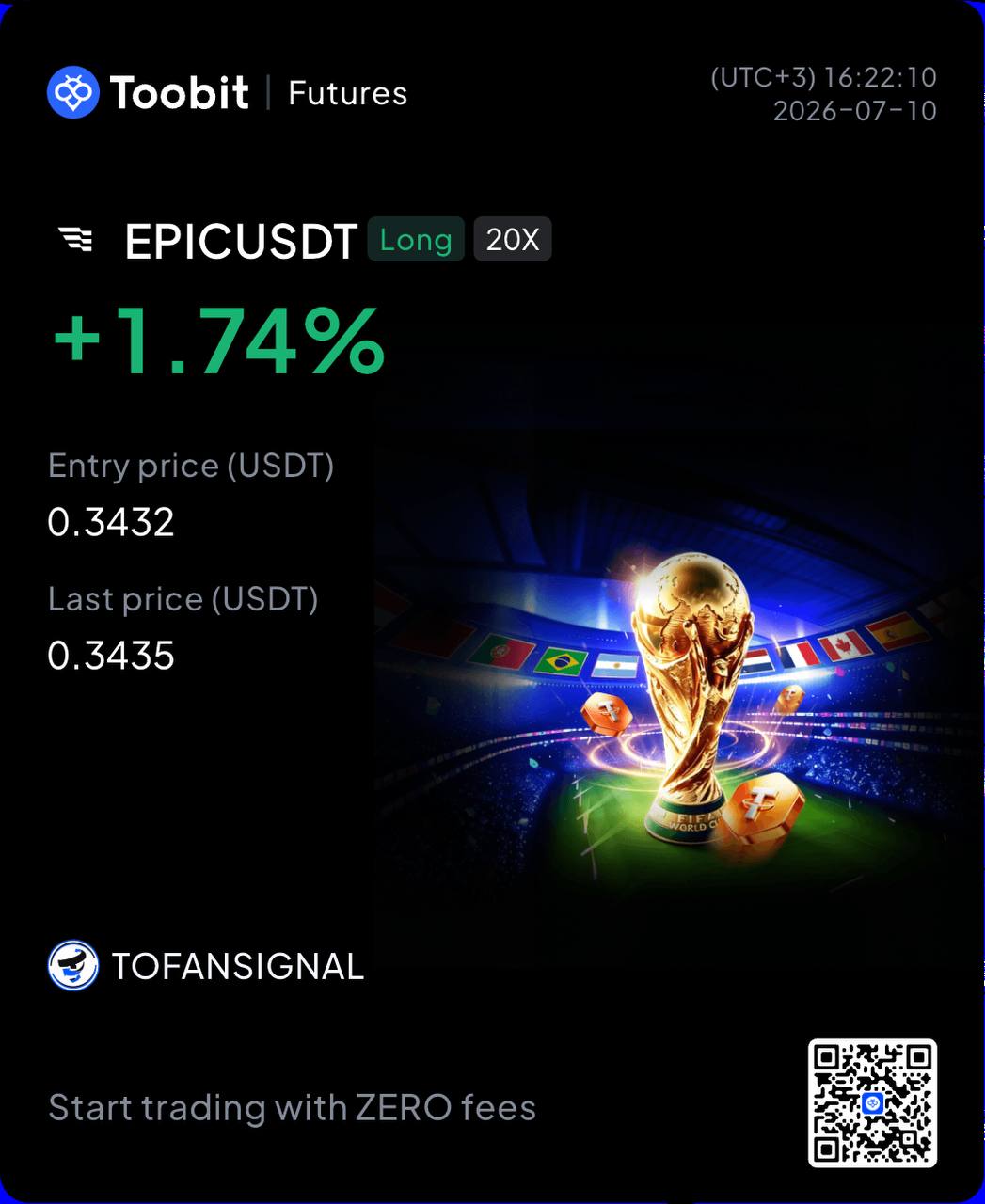 EPICUSDT LONG signal screenshot by Tofan Trade | سیگنال کریپتو