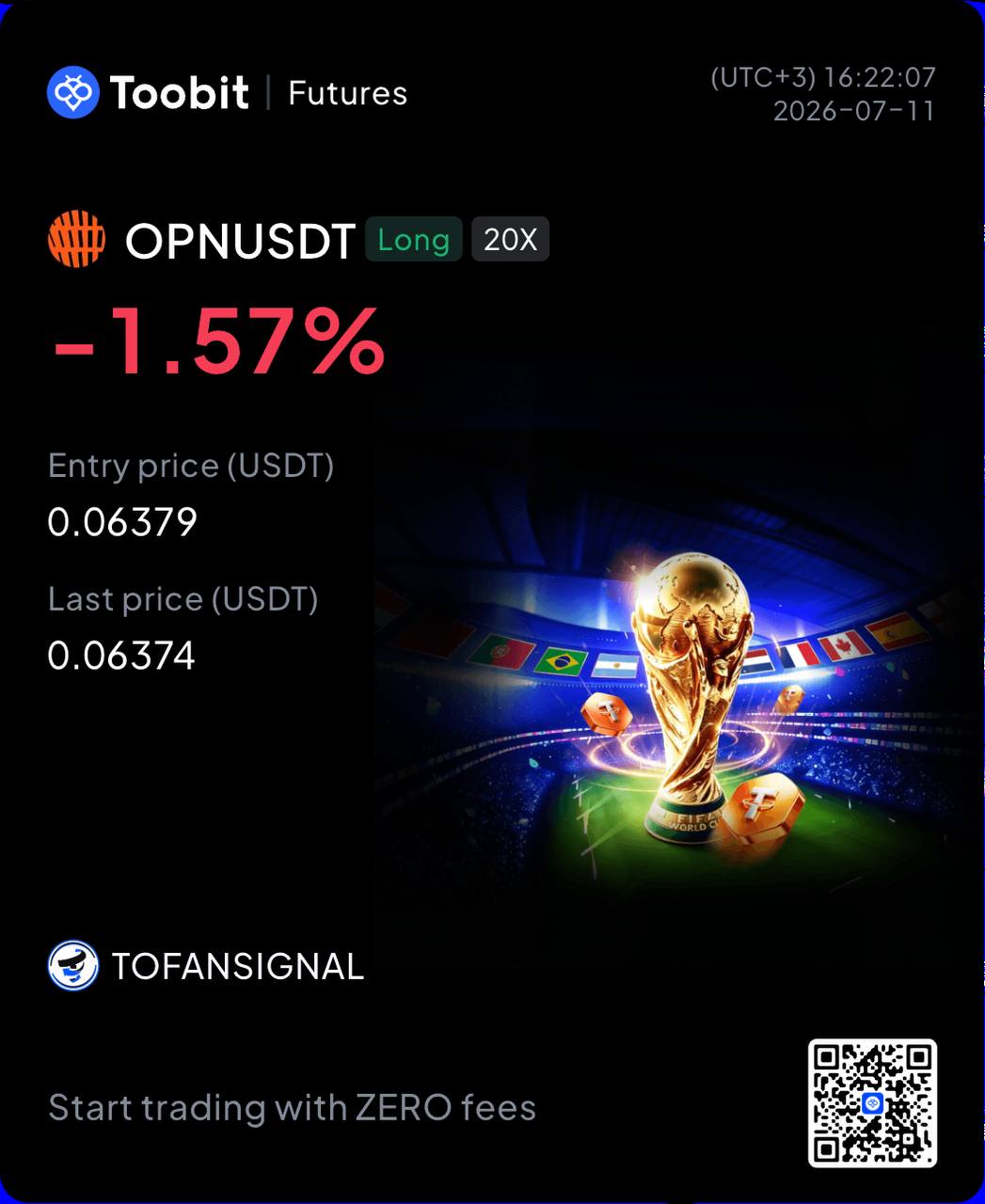 OPNUSDT LONG signal screenshot by Tofan Trade | سیگنال کریپتو