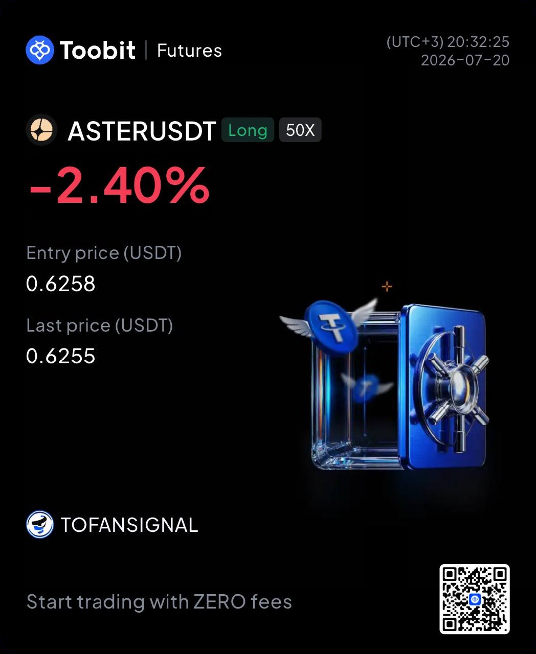 ASTERUSDT LONG signal screenshot by Tofan Trade | سیگنال کریپتو