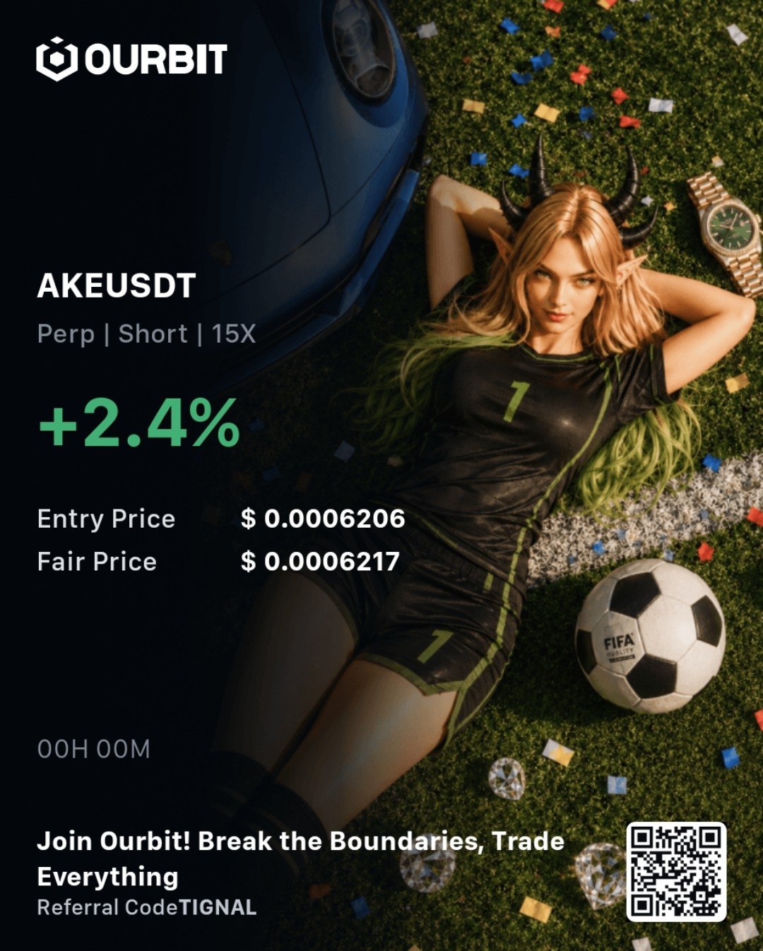 AKEUSDT SHORT signal screenshot by تیگنال | ترید سیگنال